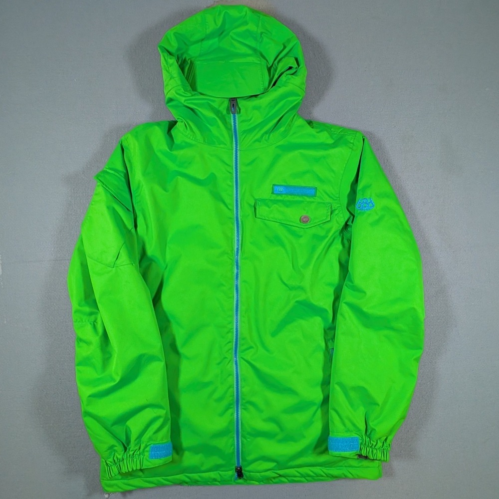 686 Mannual Snowboard Jacket Mens Medium Lime Green infiDRY Waterproof Hooded